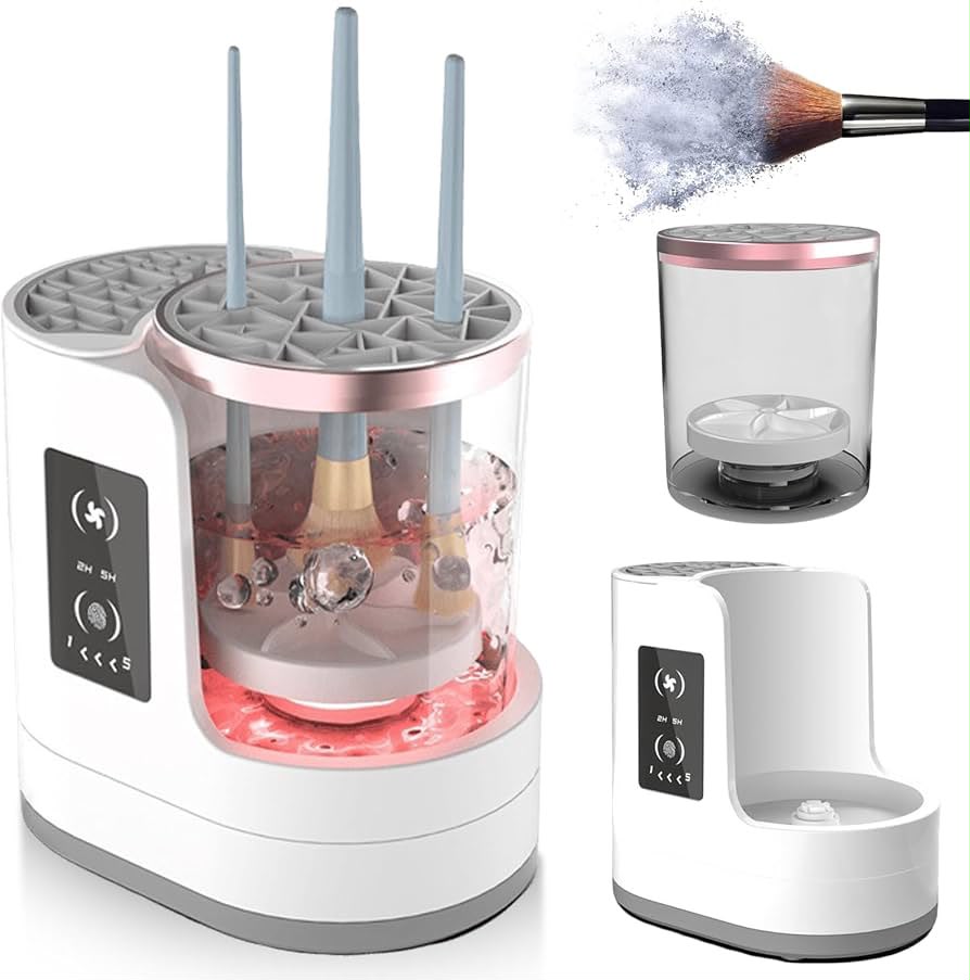 Limpiador y secador de brochas de maquillaje